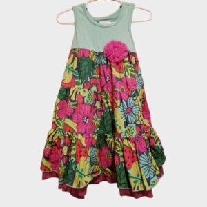 CHELSEA’S CORNER Tropical Floral Print Racer Back Tank Dress Girls Size 2T
